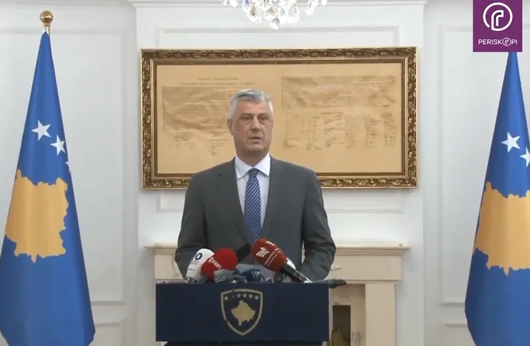 Präsident Thaci ruft Urgent Medienkonferenz