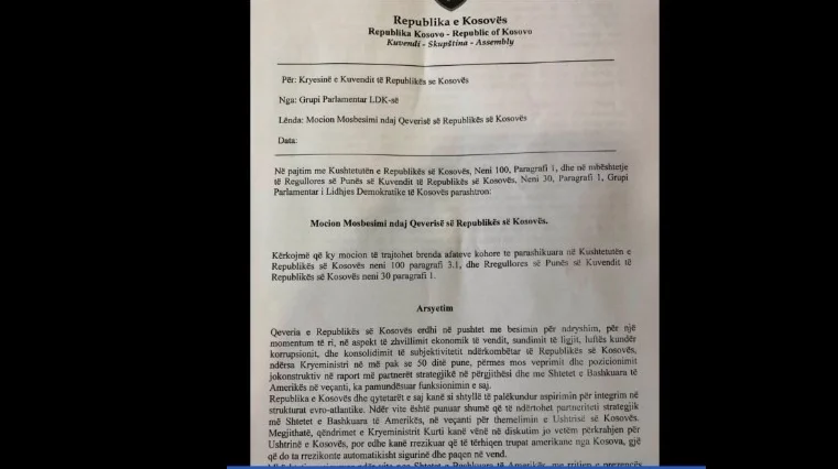 Dokumenti i mocionit për rrëzimin e Kurtit: Këto janë provat e forta kundër tij