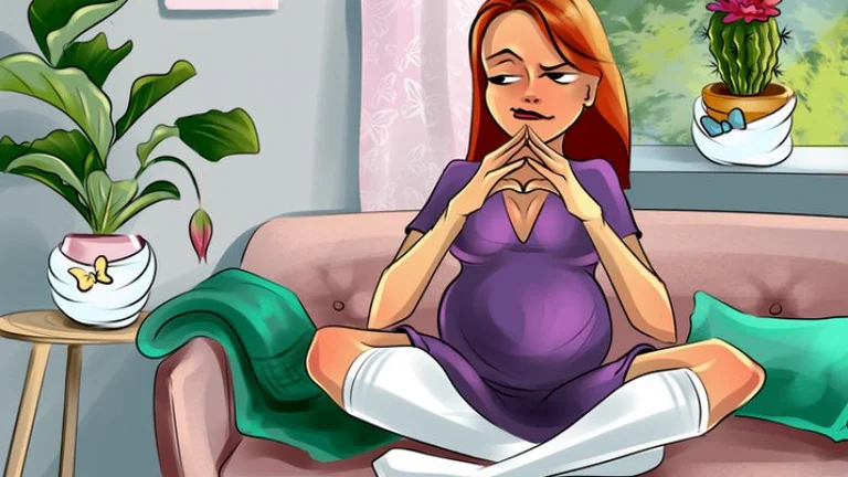 14 illustrazioni Che mostra la dura vita di una donna incinta