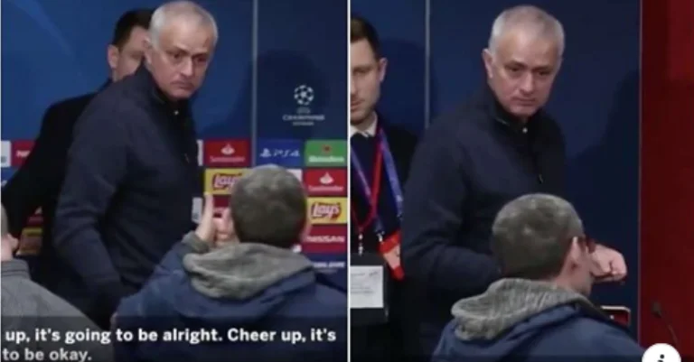 La réaction de Jose Mourinho quand le journaliste lui dit de réessayer après avoir perdu 3-0 contre Leipzig.