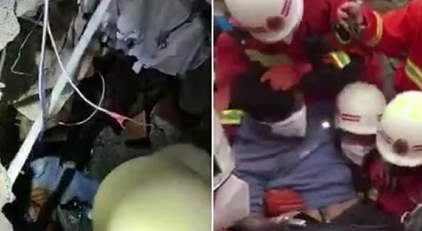 El hombre sobrevive en ruinas 69 horas después del colapso del hotel