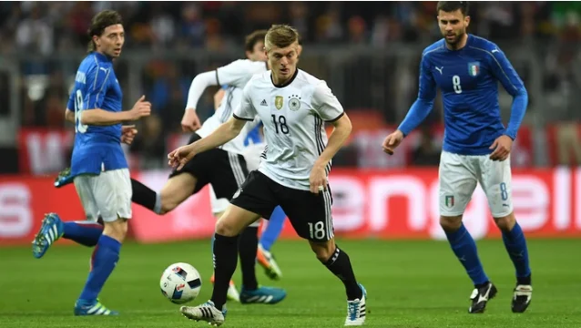 In empty stadium and German-Italy match