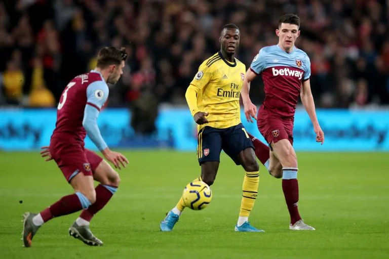 Official formations published by the Arsenal match West Ham