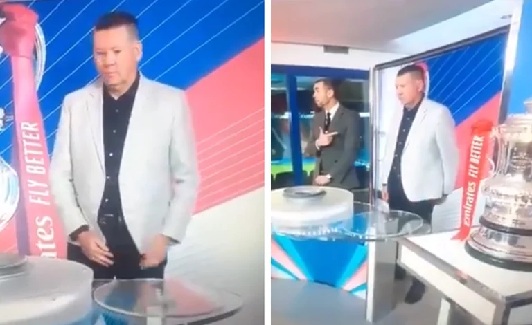 Fans are convinced that the analyst did it on the clothes during direct drawing of the FA Cup