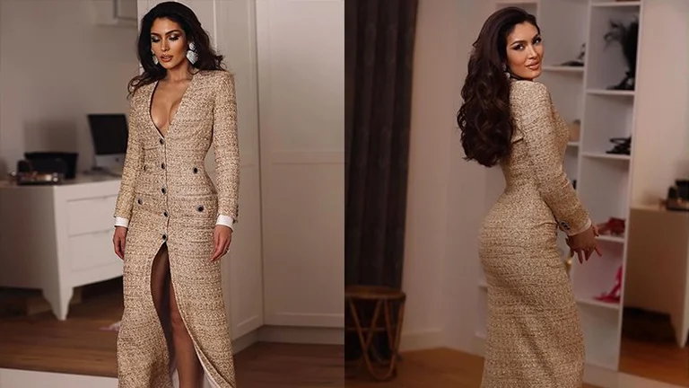 Nora Istreff continue d'investir massivement dans l'apparence, seule sa robe et ses boucles d'oreilles s'élèvent à 4 000 euros