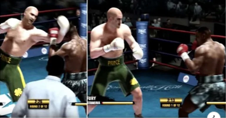 The simulation of the drug between Tyson Fury and Mike Tyson at the best time ends with the brutal knockout