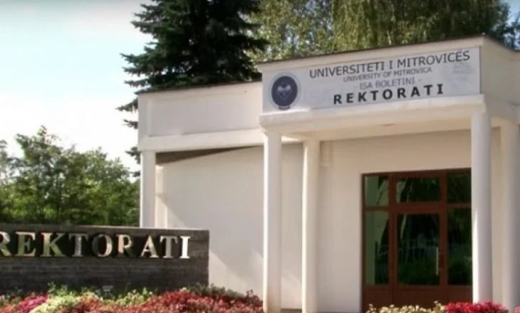 Punëtorët e sigurimit fizik protestojnë para Rektoratit të Universitetit të Mitrovicës