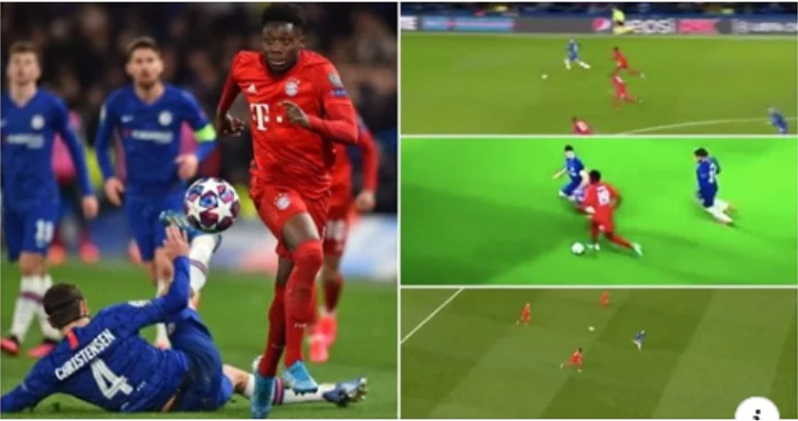 Alphonso Davies tregoi versionin e tij të Usain Boltit mbrëmë në këtë rast kundër Chelseat
