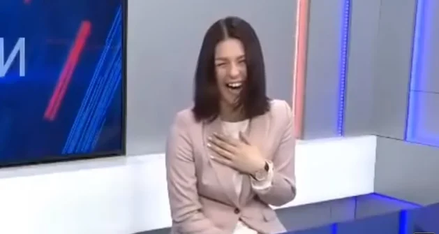 The reporter laughs with tears as she reads the news about growing pensions