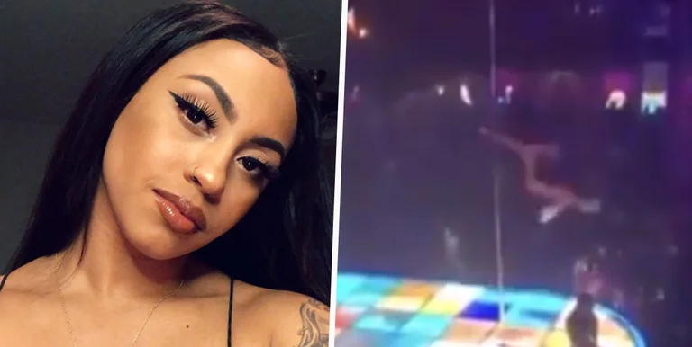 La stripper cae del palo seis pies [6 m], se rompe la mandíbula y los dientes