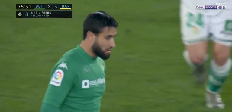 Betis-Barcelona: Insanity from Fekir, punishable by two yellows in 10 seconds and disfellowshipped.