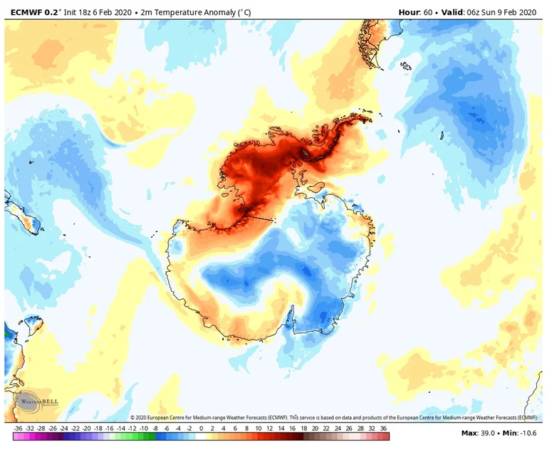Antarctica hit by heat of 65 degrees