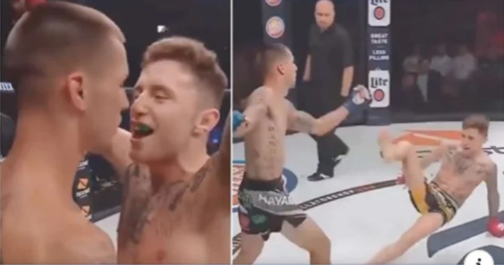The cage fighter tries to mock the opponent like McGregor: He's brutally injured.