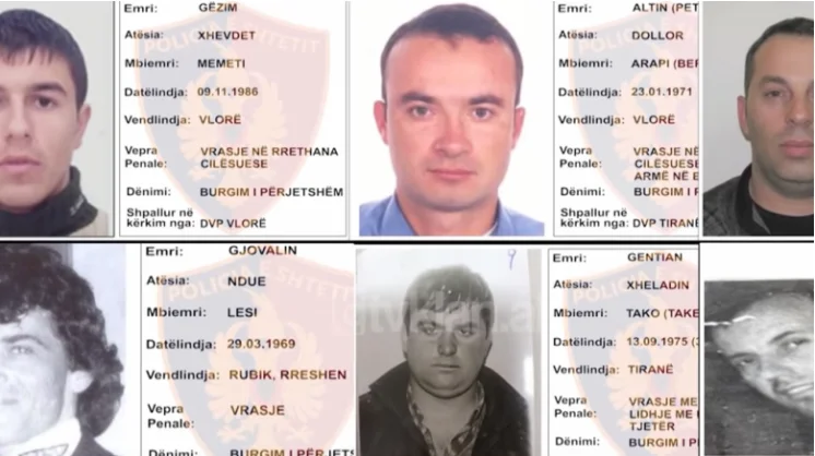 Shtatë personat më të rrezikshëm në Shqipëri të kërkuar nga policia