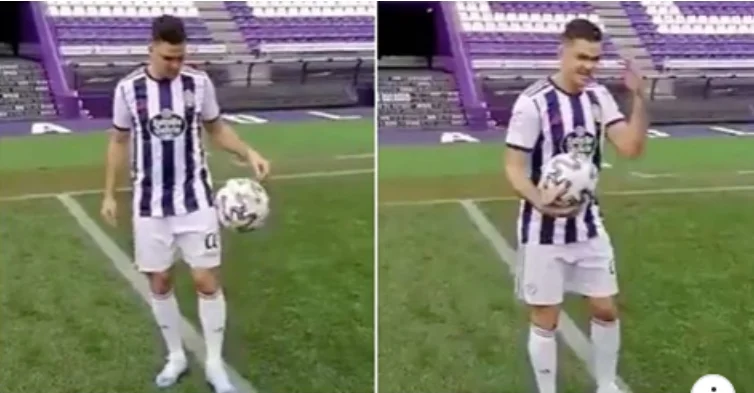 The extraordinary reason Ben Araf refused to hit the ball head in the presentation at the new club