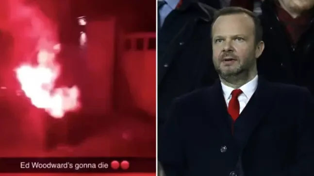 Man United sale con poderosos comunicados después de que los fans soplan bengalas en la casa de Ed Woodward