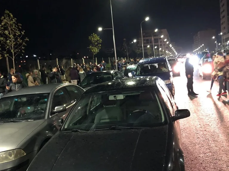 Kim Memeti posts photos: Tirana on the road following earthquake shaking Albania