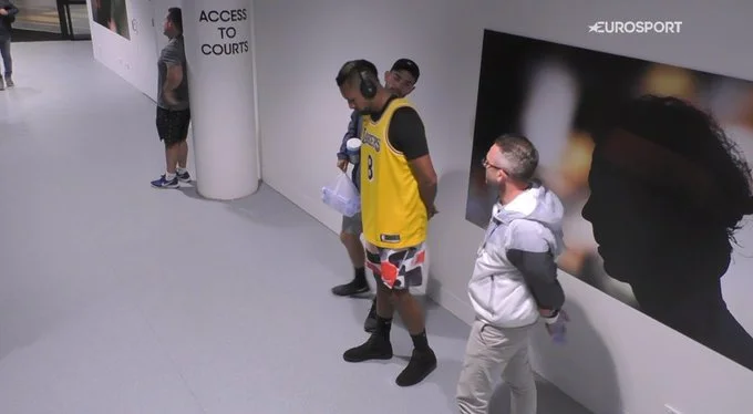 The renowned tennis player goes into the field with Kobe Bryant's fanla