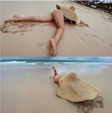 Prenez des vacances avec le garçon mais n'oubliez pas de poser à moitié nu.