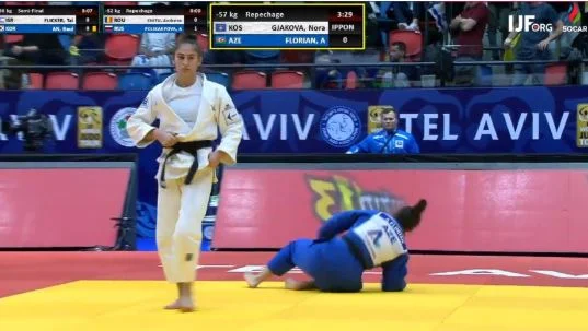 Nora Gjakova, ein Sieg weit von der Bronzemedaille bei “Grand Prix” Tel Aviv