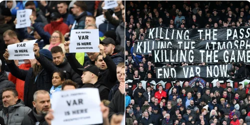 Fillojnë revoltimet kundër VAR: Fansat në ndeshjen Man City – Palace me mesazhe të zëshme