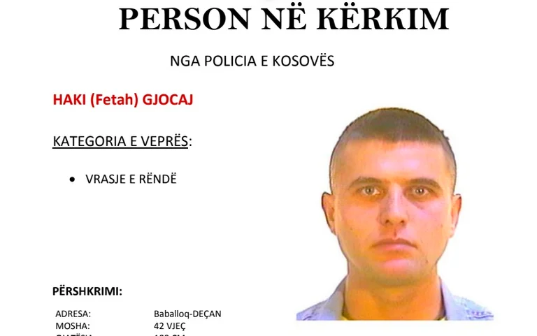 Nëse e keni parë këtë person, lajmëroni policinë