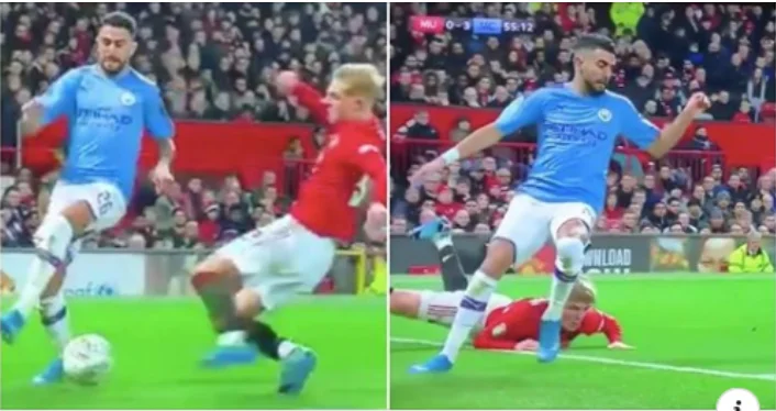 I riu i Man United u mundua t’ia thyejë këmbën Riyad Mahrezit por dështoi mjerisht duke u poshtëruar keq
