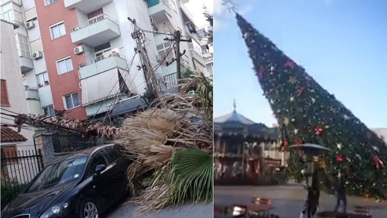 El viento poderoso causa grandes daños en Tirana (Foto)
