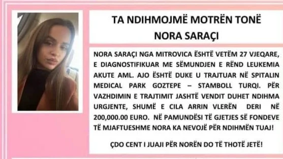 27-jährige Nora Saraci braucht Ihre Hilfe