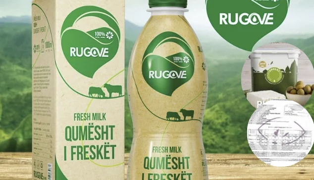 2つのミルクワーク製品"Rugove"、Esheria Col(文書)とAflactyとチーズのミルク
