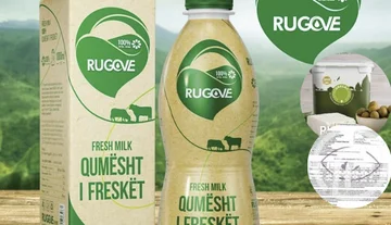 2つのミルクワーク製品"Rugove"、Esheria Col(文書)とAflactyとチーズのミルク