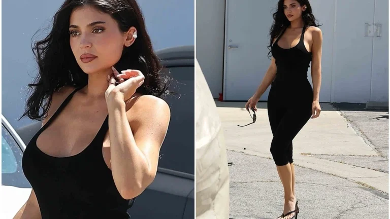 Mili aparter Kyle Jenner appare con un accessorio all'orecchio, che si dice che ammonta a circa $5 milioni.