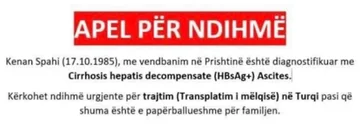 Apel për ndihmë: Kenan Spahi ka nevojë urgjente për transplant të mëlçisë
