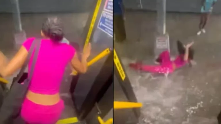 Storms flood New York City, il video della donna che è spazzato via dall'acqua diventa virale