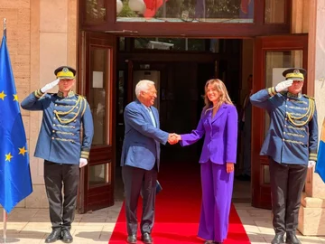 Haxhiu hosts EC President Antonio Costa at meeting