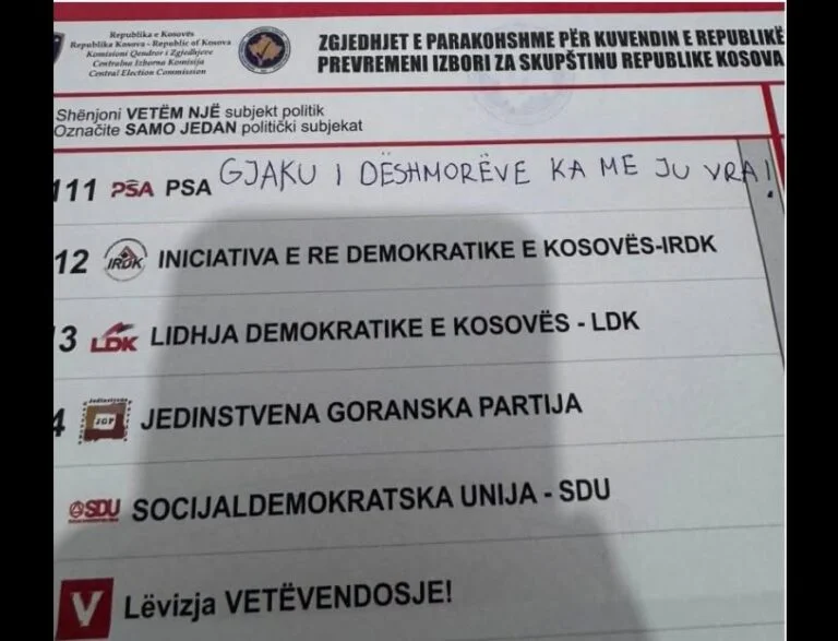 “Gjaku i dëshmorëve ka me ju vra” – qytetari bën të pavlefshëm fletëvotimin