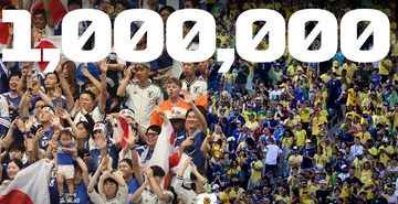 Une figure extraordinaire des fans rejoints aux stades de la Coupe du monde