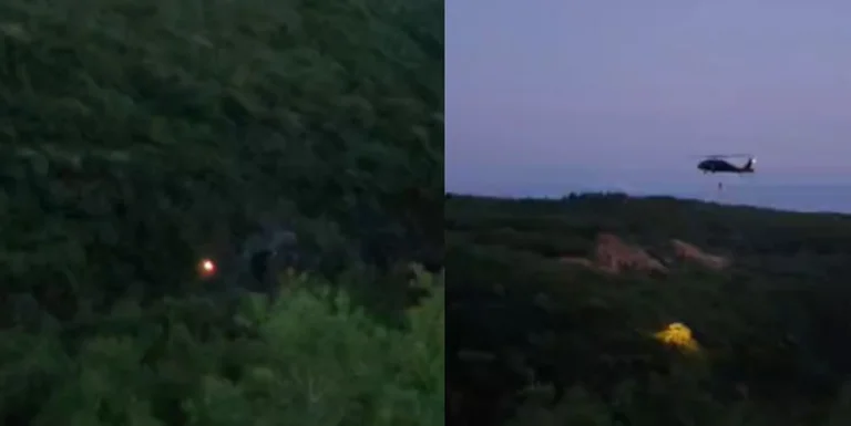 Four Polish tourists fall into a cliff in the Gjipe Canyon, saved by two