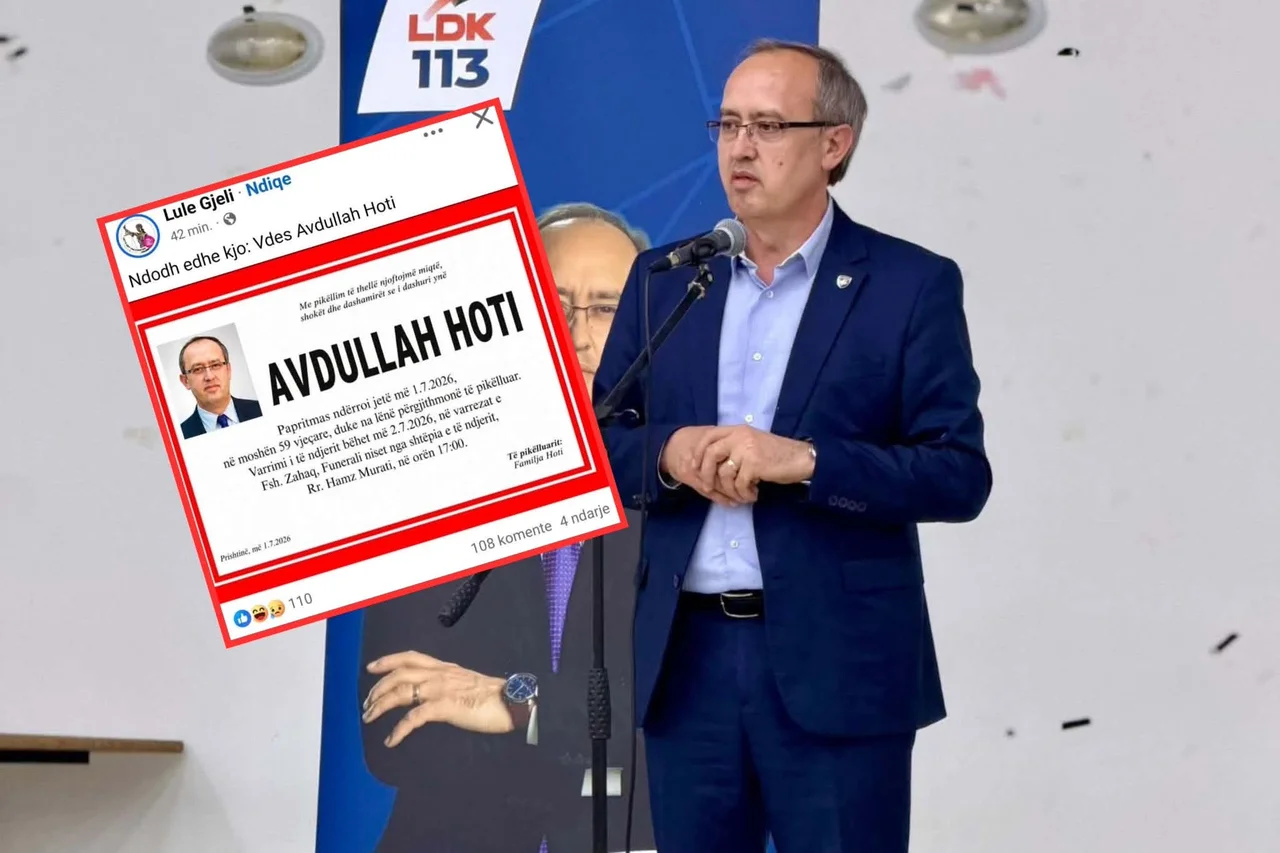 Skandal   Propaganda në tjetër nivel  profili pro VV e shpall të vdekur Avdullah Hotin