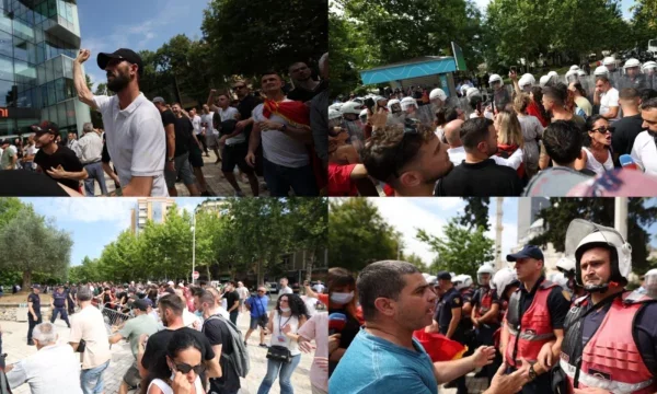 Protesters clash with police in Tirana, 3 injured -- deputies hit with eggs, spray tear