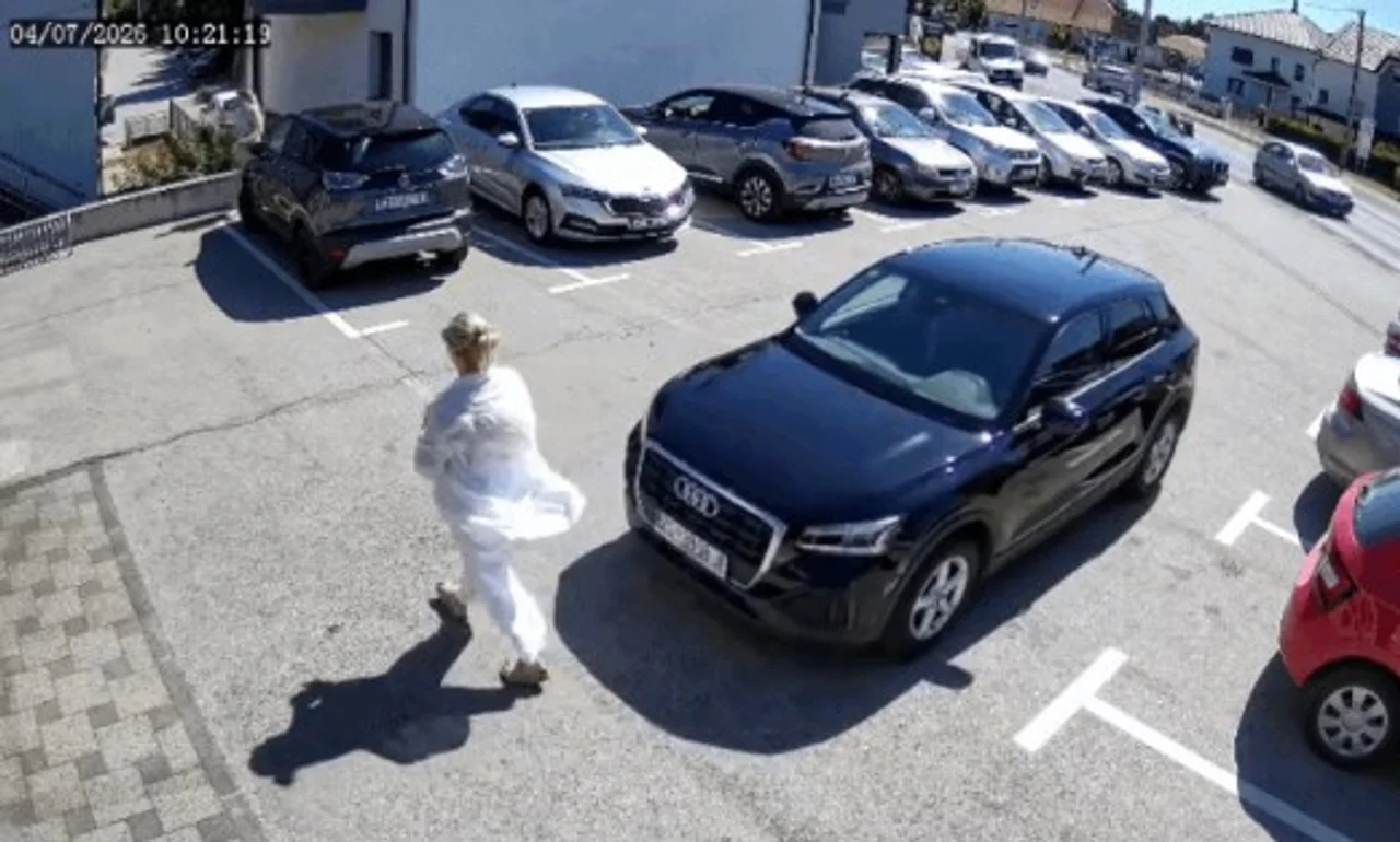 Gruaja s e tërhoqi frenin e dorës  Audi përfundoi në një shtëpi  VIDEO 