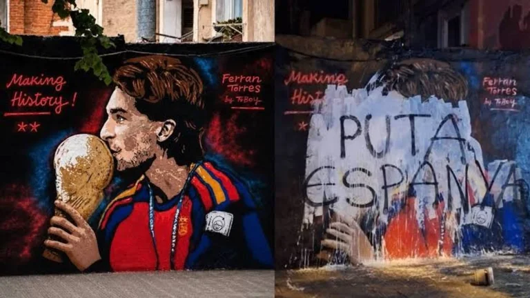 Ndodh edhe kjo, shkatërrohet murali i Ferran Torresit vetëm pak orë pas realizimit në Barcelonë