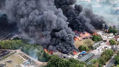 Powerful explosion at a factory in Britain