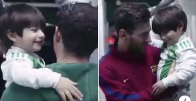 Momenti i bukur kur lojtari i Real Betisit e dërgoi birin e tij te Messi po shkon viral përsëri