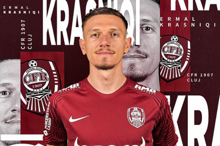 Ermal Krasniqi nga minuta e parë për CFR Cluj në derbin e madh rumun