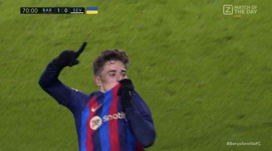 GOOOOOOOL/ Barcelona dyfishon epërsinë, Gavi e tund rrjetën e Sevillas