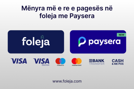 Pagesat me Paysera tani edhe ne foleja.com