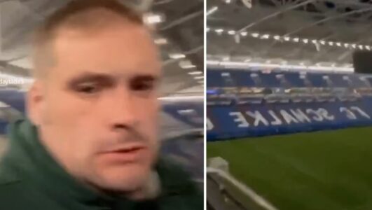 E pazakontë! Tifozin e Anglisë e zë gjumi gjatë ndeshjes me Serbinë, u zgjua në 4 të mëngjesit dhe gjeti stadiumin bosh (VIDEO)