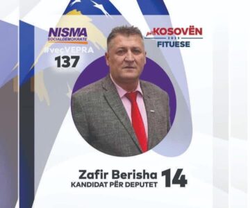 Zafir Berisha: Angazhimin si kandidat për deputet do ta shfrytëzoj për të përmirësuar jetën e qytetarëve të Kosovës