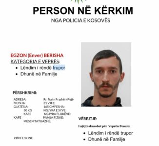 Policia shpallë në kërkim një person, akuzohet për dy vepra penale